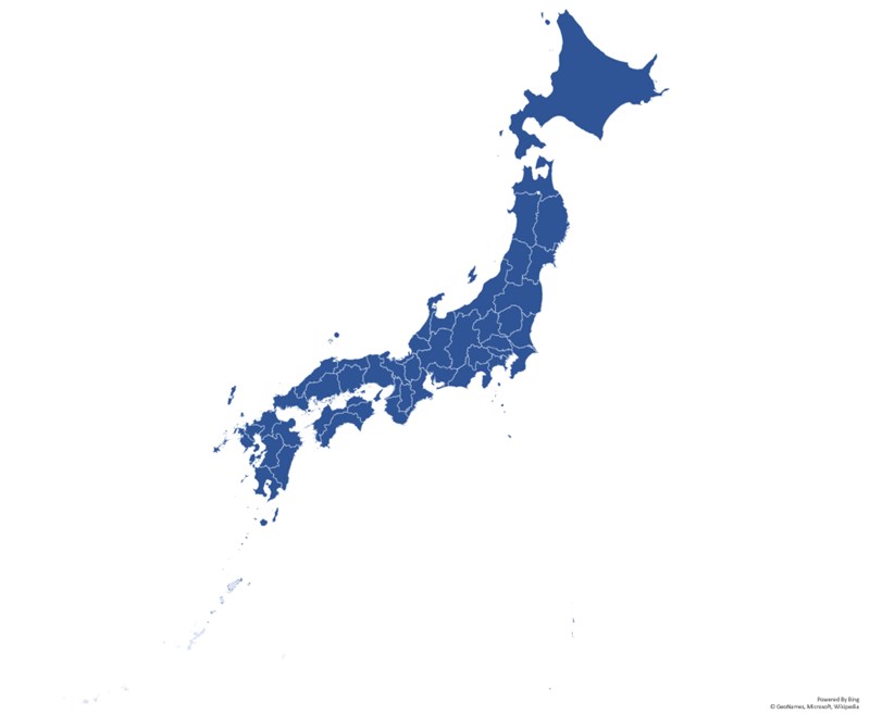 日本のドジョウの分布図
